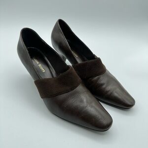 Karen Scott Women's Brown Leather Shoes US 7.5